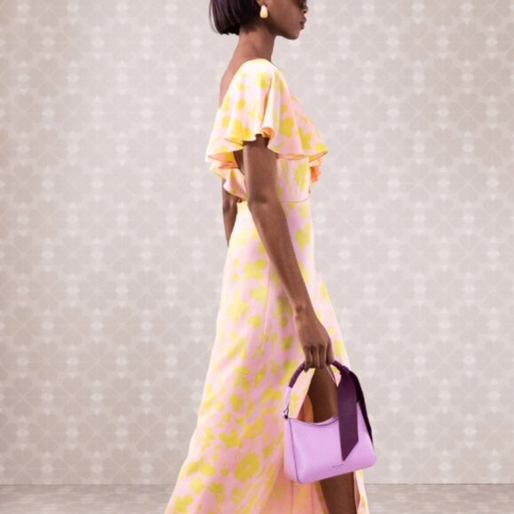 Kate Spade New York Pre-Fall 2019 Floral Splash Yellow/Pink Midi Dress XL $348 - Picture 1 of 9